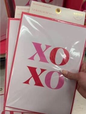 Pink & Red XO Birthday Card - Stylish Greeting Card